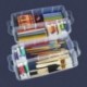 Caja Almacenamiento 3 Niveles Plástico Transparente por Kurtzy - Para Guardar y Organizar Hilos de Coser Cuentas Artículos de