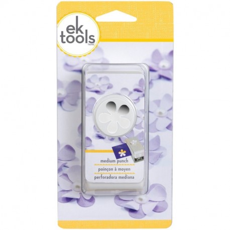 EK Tools Troquel Medium Flor Retro, Plástico y Metal, Gris, 3.00x8.86x17.75 cm