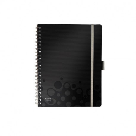 Leitz Bebop - Cuaderno 80 hojas, Negro, A4, Encuadernación espiral, 255 mm, 19 mm 