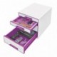 Leitz 52150002 - Bandeja organizadora para bucs de cajones Plus y WOW, 4 compartimentos, Transparente, Plástico