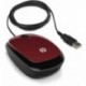 HP X1200 - Ratón con cable USB, 1200 dpi, cable , Rojo