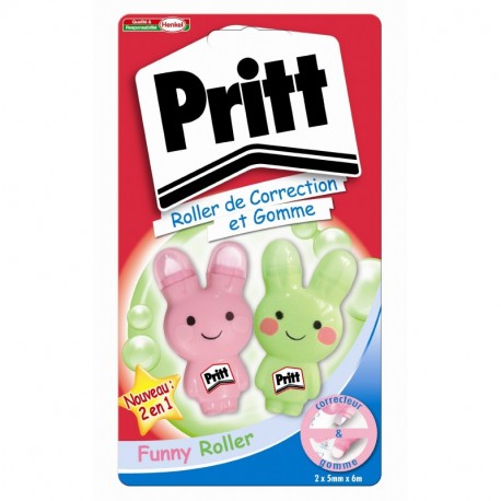 Pritt Funny - Lote de 2 correctores líquidos y goma de 5 mm