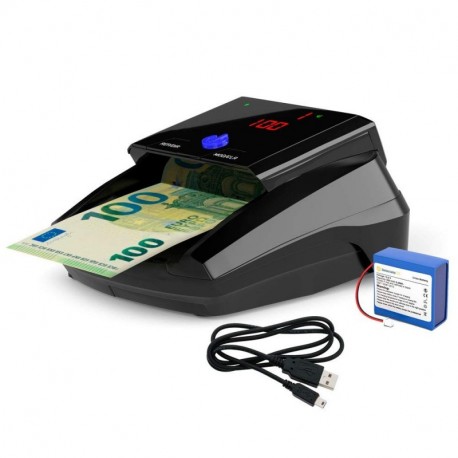 Detectalia D7 - Detector de billetes falsos, batería de litio y cable de actualización