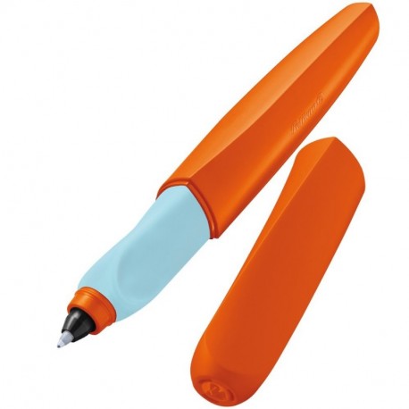 Pelikan - Bolígrafo de punta rodante, color naranja y azul