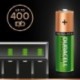 Duracell HR06-P - Pack de 4 pilas recargable con tecnología NiMH , color verde y dorado
