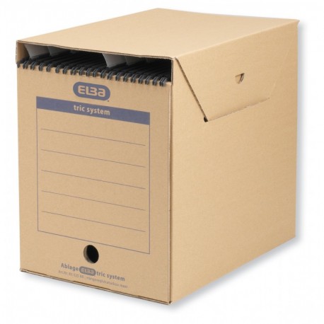 Elba Standard 83525 - Caja archivadora para colgar archivado sistemático con sistema de lengüetas, 6 unidades , color marrón