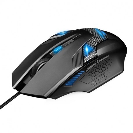 TeckNet Raptor LED - Ratón Gaming, Ratón óptico, Gaming Mouse 4 Nivel Ajustable, Ergonómicos 6 Botónes de Alta Precisión para