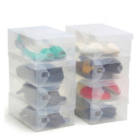 Zapatos apilable plegable Organizador transparente para hombres y mujeres Pack de 10 cajas Ahorre zapatos transparentes de pl