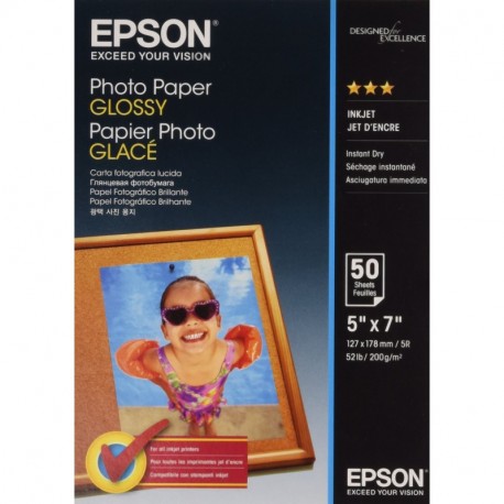 Epson Photo Paper Glossy - Papel fotográfico brillante, 127 x178 mm, 50 hojas