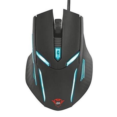 Trust Gaming GXT 152 - Ratón para gaming iluminación LED, 6 botones, 2400 DPI, PC/Mac , color negro y rojo