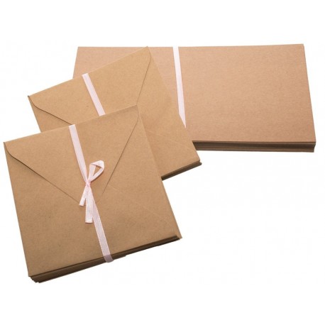 Papermania 50 x tarjetas cuadradas de cartulina reciclada 13,5 cm , color marrón