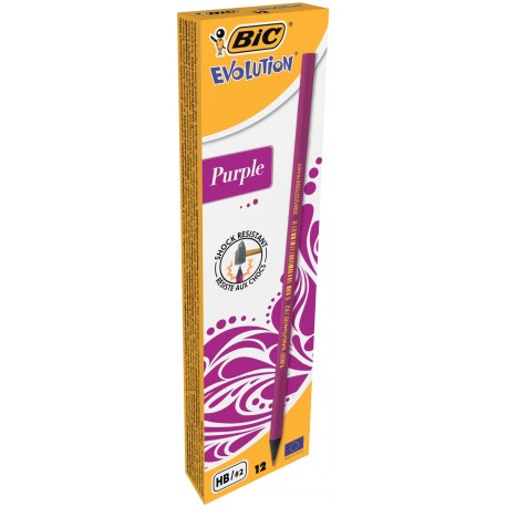 BiC Evolution, Pack de 12 lápices, Color Purpura