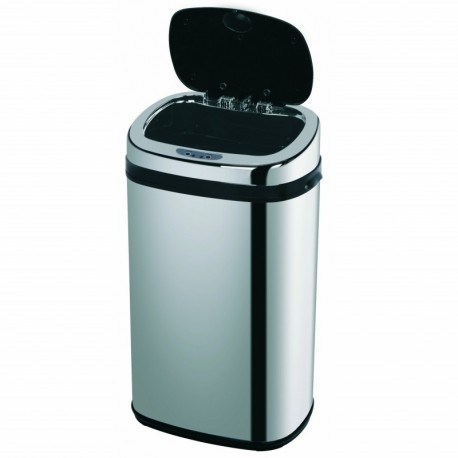 MSV Papelera INOX Sensor 42L, Acero Inoxidable, Gris Metalizado, 75.5x33x25 cm