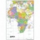 África Mapa Político laminado de papel, color, A1 Tamaño, 59,4 x 84,1 cm