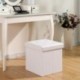 SONGMICS Baúl Puff Taburete de almacenaje Plegable 38 x 38 x 38 cm Carga máxima de 300 kg Asas fáciles de Transportar Blanco 