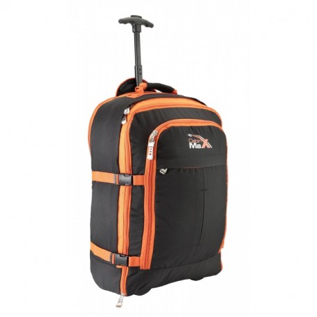 Malmo Bolsa de mano multifunción extensible Cabin Max Malmo 55x40x25cm 44 litros Negro/Naranja 