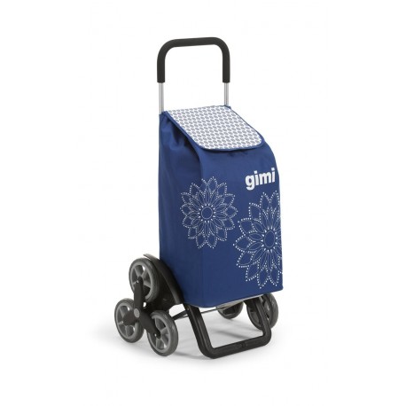 Gimi Tris Floral Azul Carrito Compra con 6 Ruedas, 41x51x102 cm