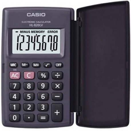 CASIO HL-820 Calculadora de bolsillo con tapa - 8 Digitos Pantalla Grande