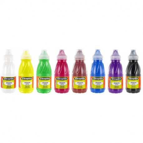Cleopatre - PGN250X8A - Pack de 8 frascos de pintura guache de colores primarios, 250ml
