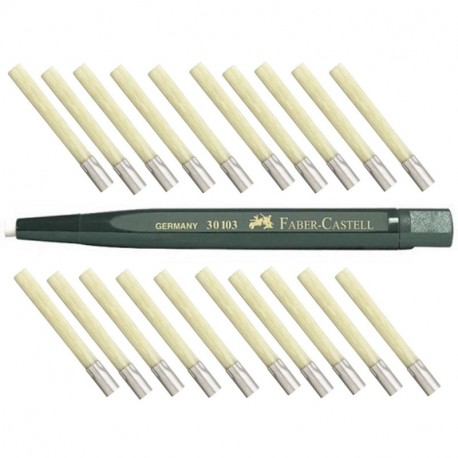 Lápiz Faber Castell giratorio con cristal goma de borrar fibra de vidrio Pincel expertos de Long Life de recambio Incluye 2