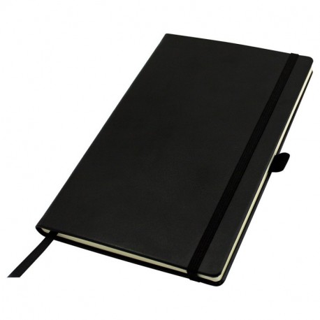 Cescahide - Cuaderno de tapa dura con goma a rayas, tamaño A5 , color negro