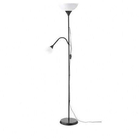 Ikea NOT – Lámpara de pie con lámpara de lectura plástico negro, 176 cm