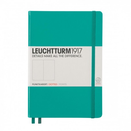 Leuchtturm1917 - Cuaderno A5, 249 páginas, de puntos, tapa dura, tamaño mediano , color verde