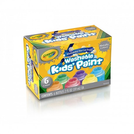 Crayola 6 Botes de pintura lavable Metálica