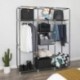 SONGMICS Armario Closet organizador Textil Plegable Color Negro 175 x 150 x 45 cm RYG12B