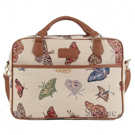 SIGNARE Maletín tapiz moda para mujer bolsa para portátil, 15,6" Mariposa