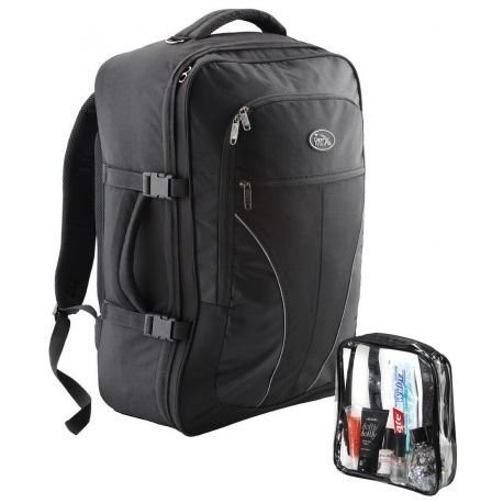 Cabin Max Palermo Bolsa de mano con bolsa separable para artículos de baño 55x40x20cm Negro 