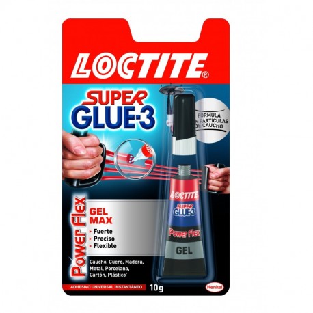 Loctite Super Glue-3 Power Flex formato gel Control, adhesivo instantáneo, 10gr