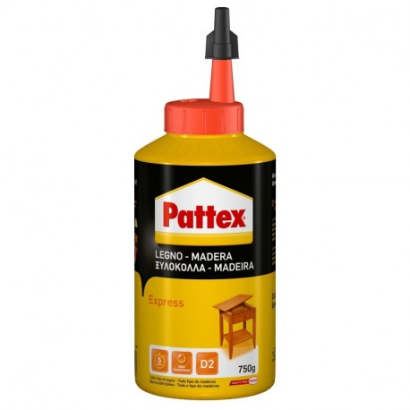 Pattex Pegamento express para madera, resistente al agua y tracción, 750gr