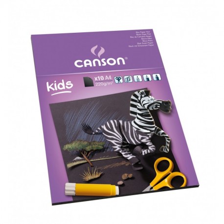 Canson KidsBlack - Bloc de cartulina negra,