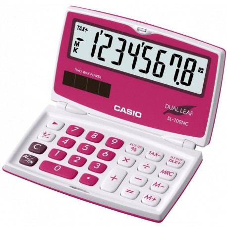 Casio SL-100NC Bolsillo - Calculadora Bolsillo, Calculadora básica, 8 dígitos, Inclinación de pantalla, Batería/Solar, Azul 