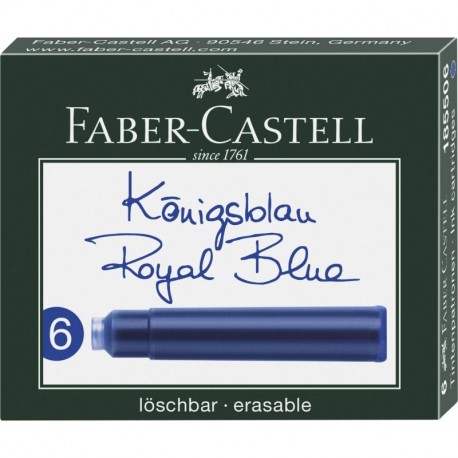 Faber-Castell 185506 – Cartuchos de Tinta estándar, 6 unidades , color azul