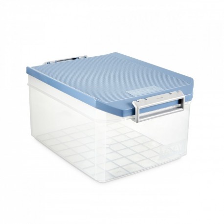 Tatay 1150107 Caja de Almacenamiento Multiusos con Tapa, 14 l de Capacidad, Plástico Polipropileno Libre de BPA, Azul, 27 x 3