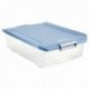 Tatay 1151207 Caja de Almacenamiento Multiusos Bajo Cama con Tapa, 32 l de Capacidad, Plástico Polipropileno Libre de BPA, Az