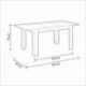 Habitdesign - Mesa de comedor extensible de 140 a 190 cm, medidas: cerrada 90 ancho x 140/190 largo 78 cm altura Blanco Bril