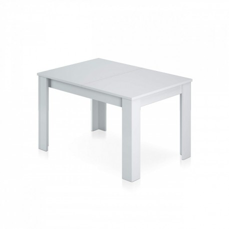 Habitdesign - Mesa de comedor extensible de 140 a 190 cm, medidas: cerrada 90 ancho x 140/190 largo 78 cm altura Blanco Bril