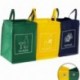TRESKO Set de 3 bolsas para reciclar basura | Sistema de reciclaje para vidrio, plástico y papel