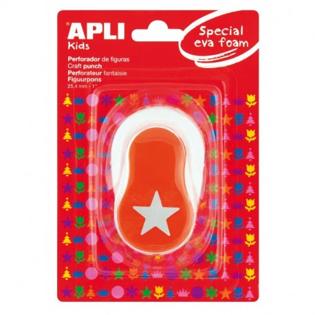 APLI Kids 13298 - Perforadora especial goma EVA figura estrella, 25.4 mm