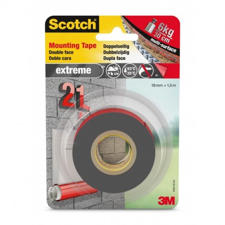 3M Scotch FT510094673 - Cinta de montaje de doble cara para exterior, transparente