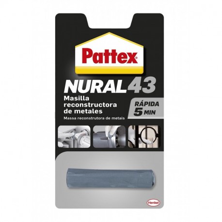 Pattex Nural 43, masilla reconstructora de metales de rápido resultado, 48 gr