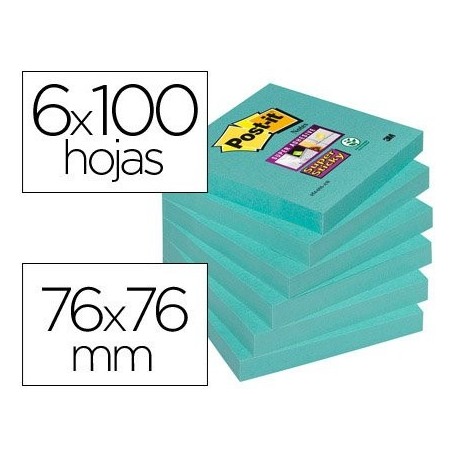 Post-it Super Sticky - Notas adhesivas 1 pack monocolor verde espárrago, 90 hojas/bloc