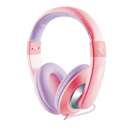 Trust Sonin - Auriculares para niños con limitador de volumen, rosa