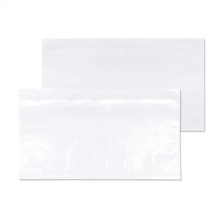Purely Packaging - Sobres portadocumentos adhesivos 1000 unidades, plástico, DL, 235 x 132 mm , transparente