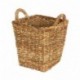 CESTA TEJIDA / PAPELERA QUADRADA CON ASAS - TRABAJO MANUAL - ALGAS MARINAS - COMERCIO JUSTO Pequeña 