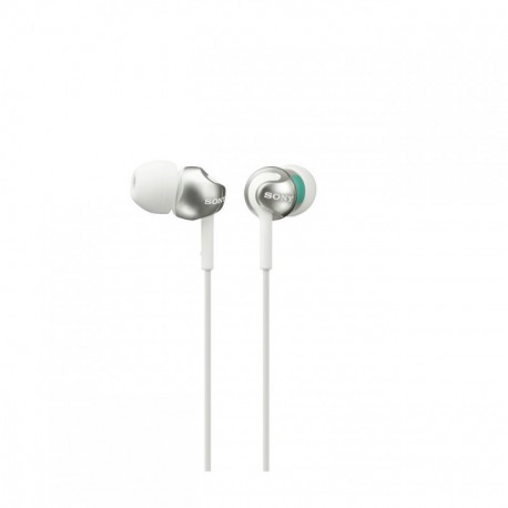Sony MDR-EX110LP - Auriculares de botón, color blanco con verde