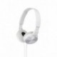 Sony MDR-ZX310APW - Auriculares de diadema cerrados con micrófono, control remoto integrado , blanco
